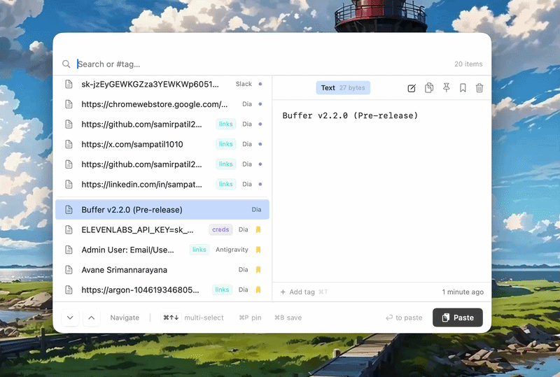 Buffer screenshot