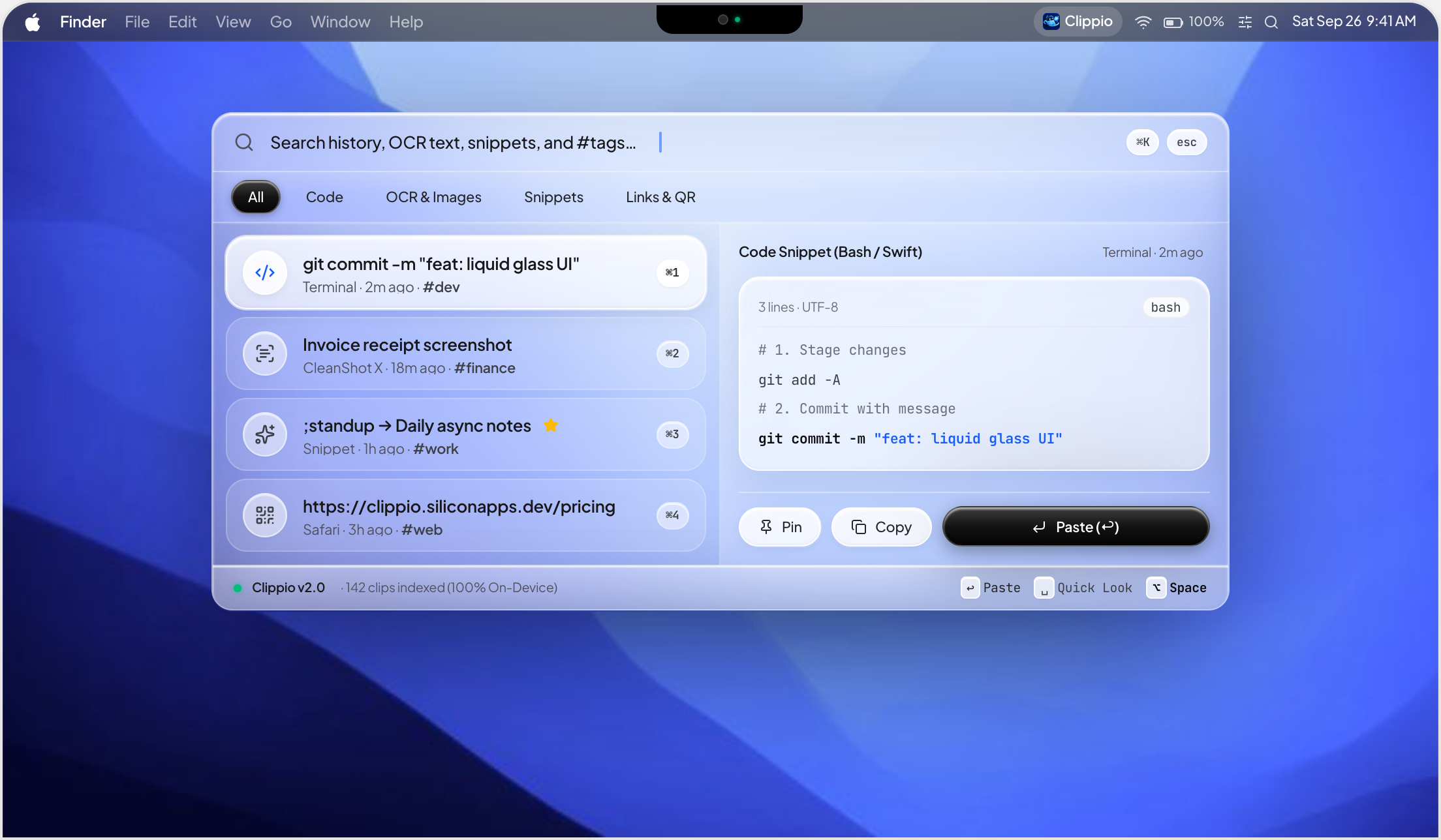Clippio screenshot