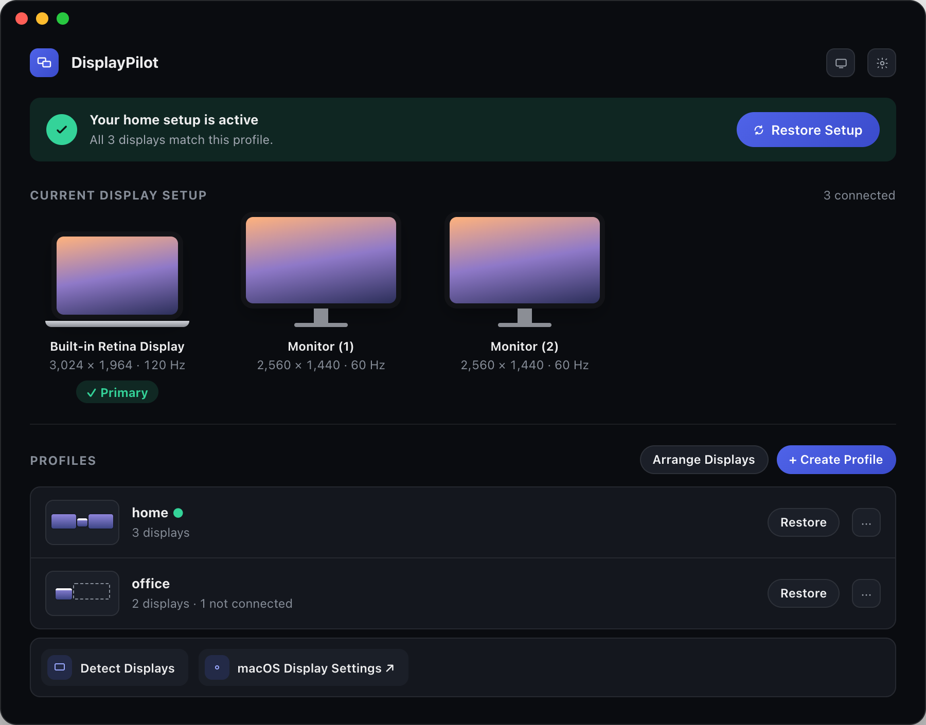DisplayPilot screenshot