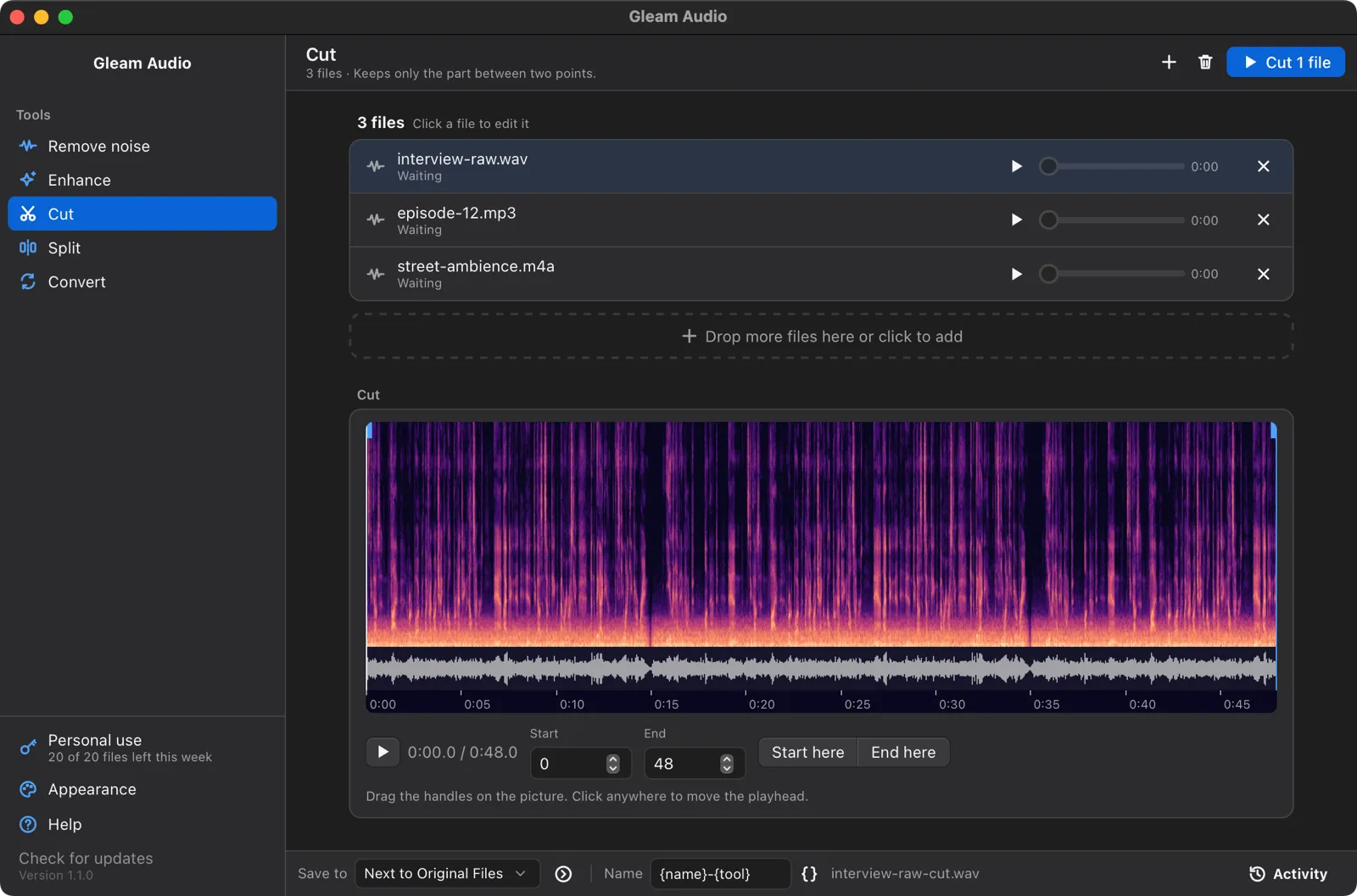Gleam Audio screenshot