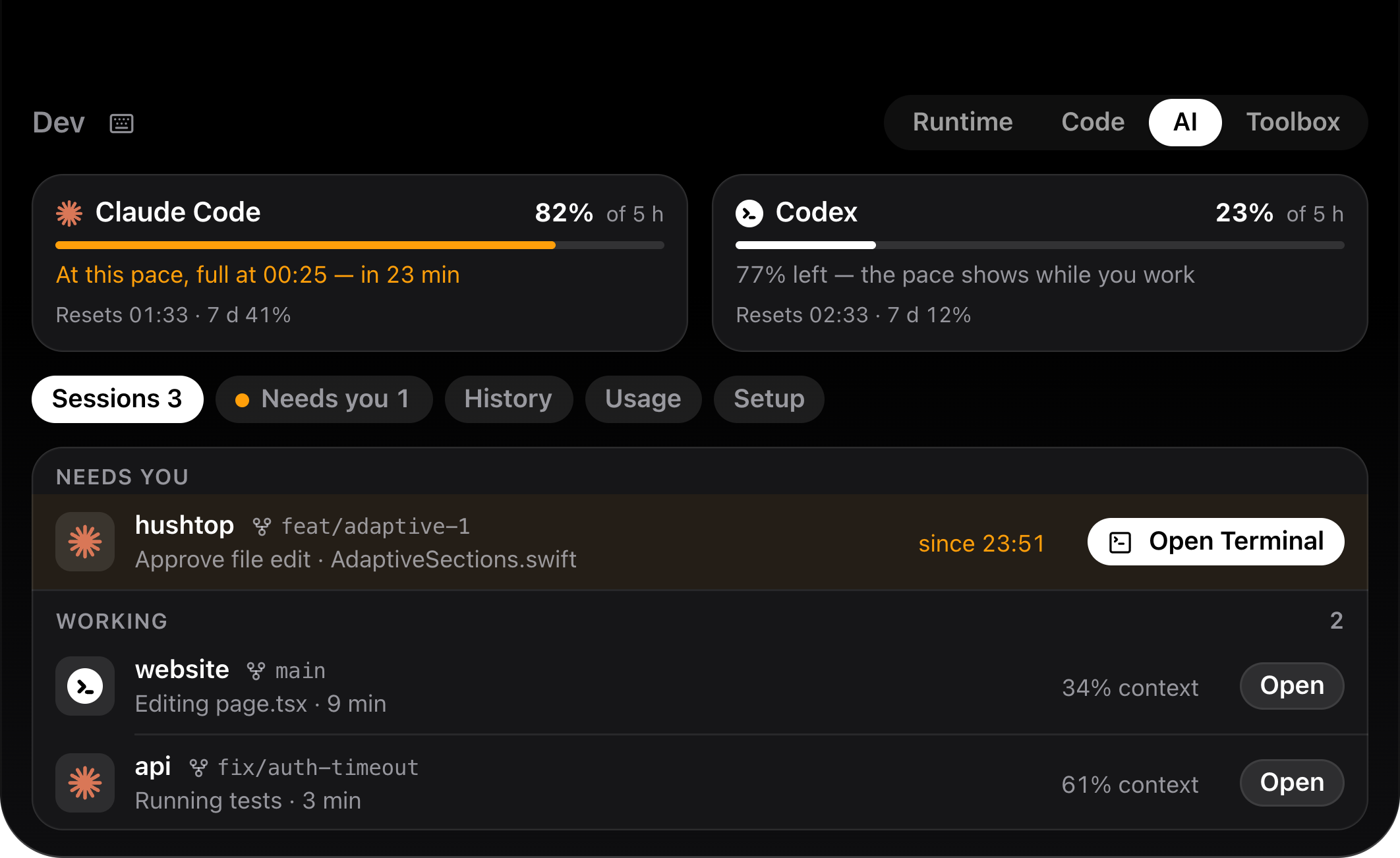 Hushtop screenshot