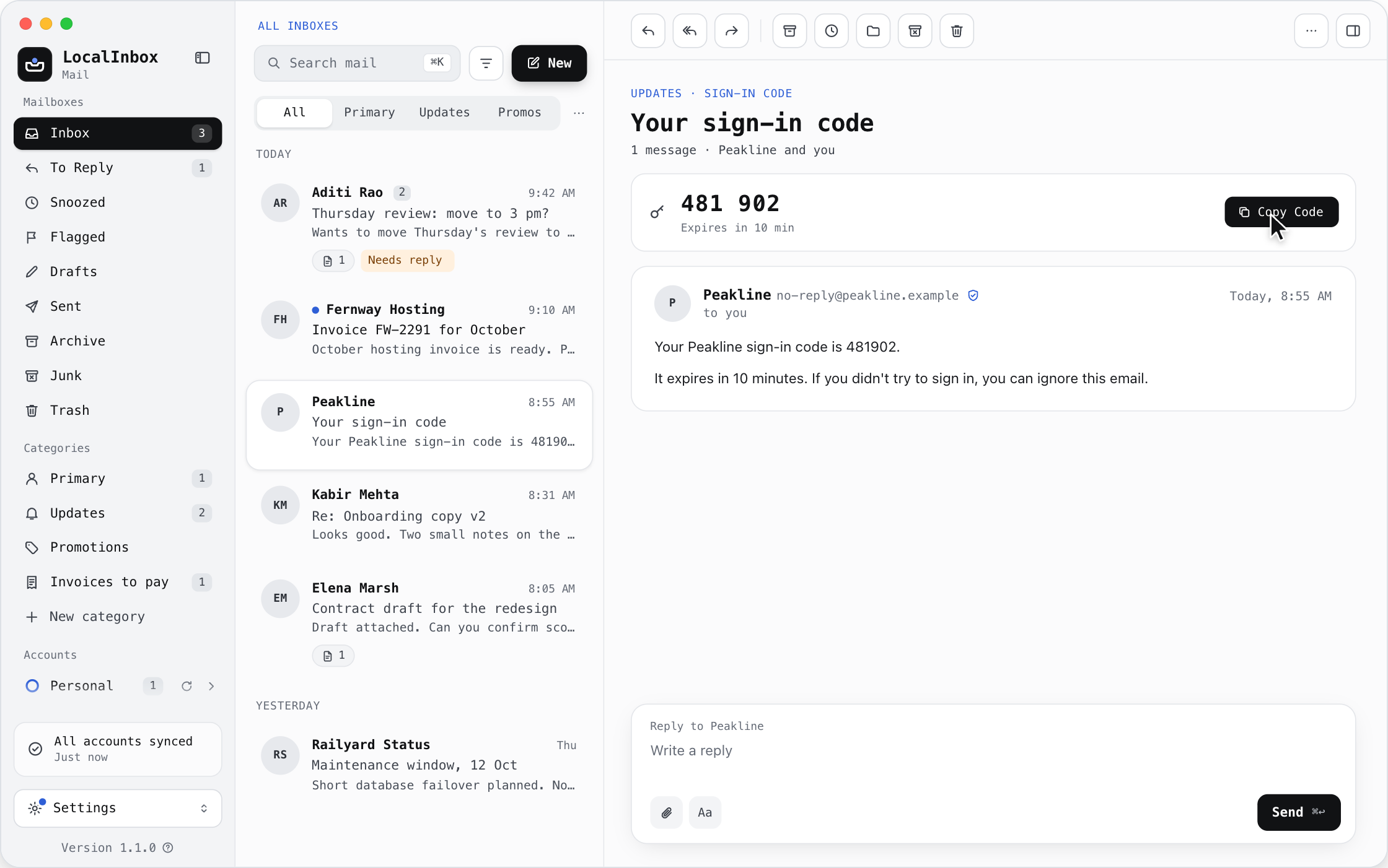 LocalInbox screenshot