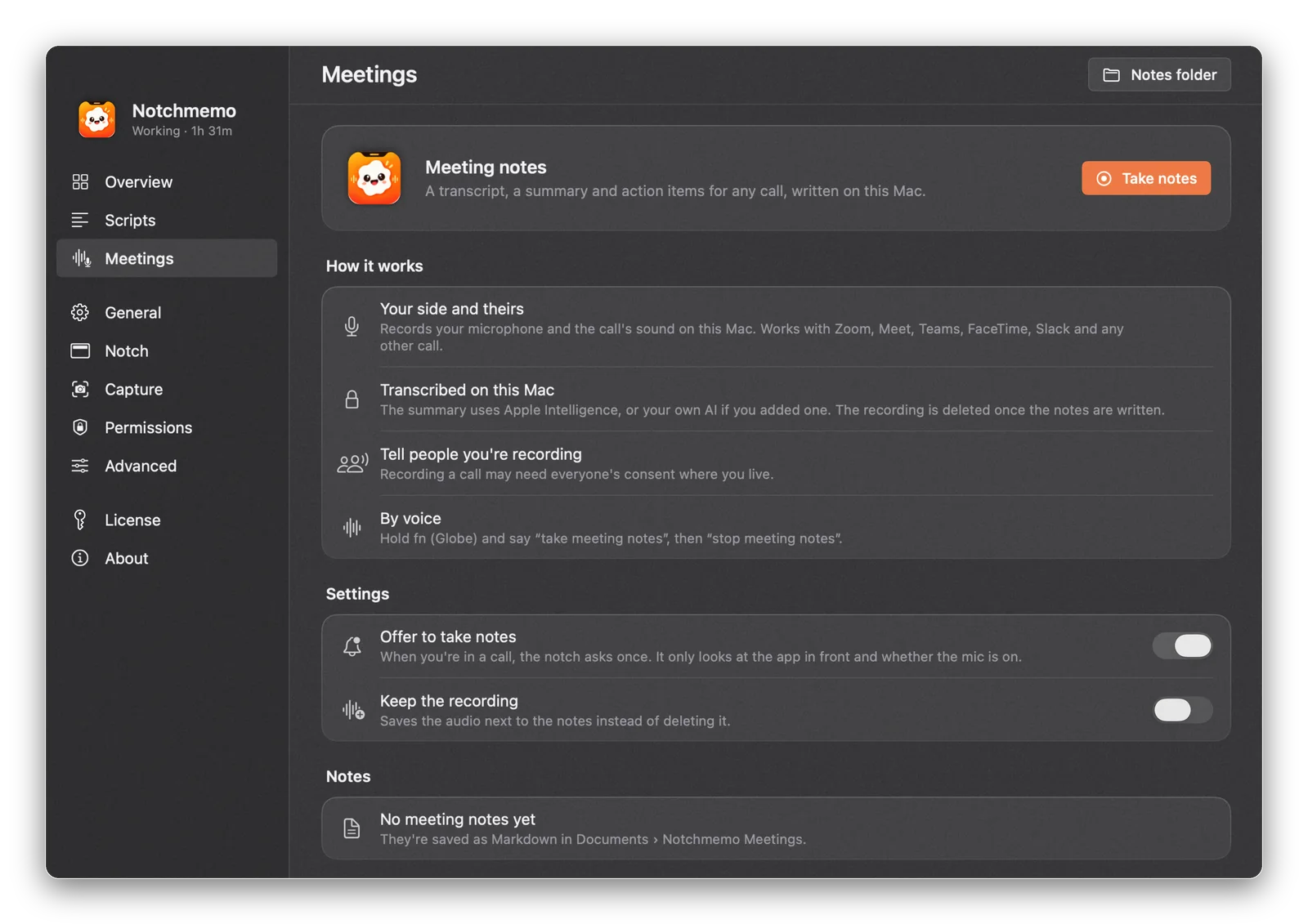 NotchMemo screenshot