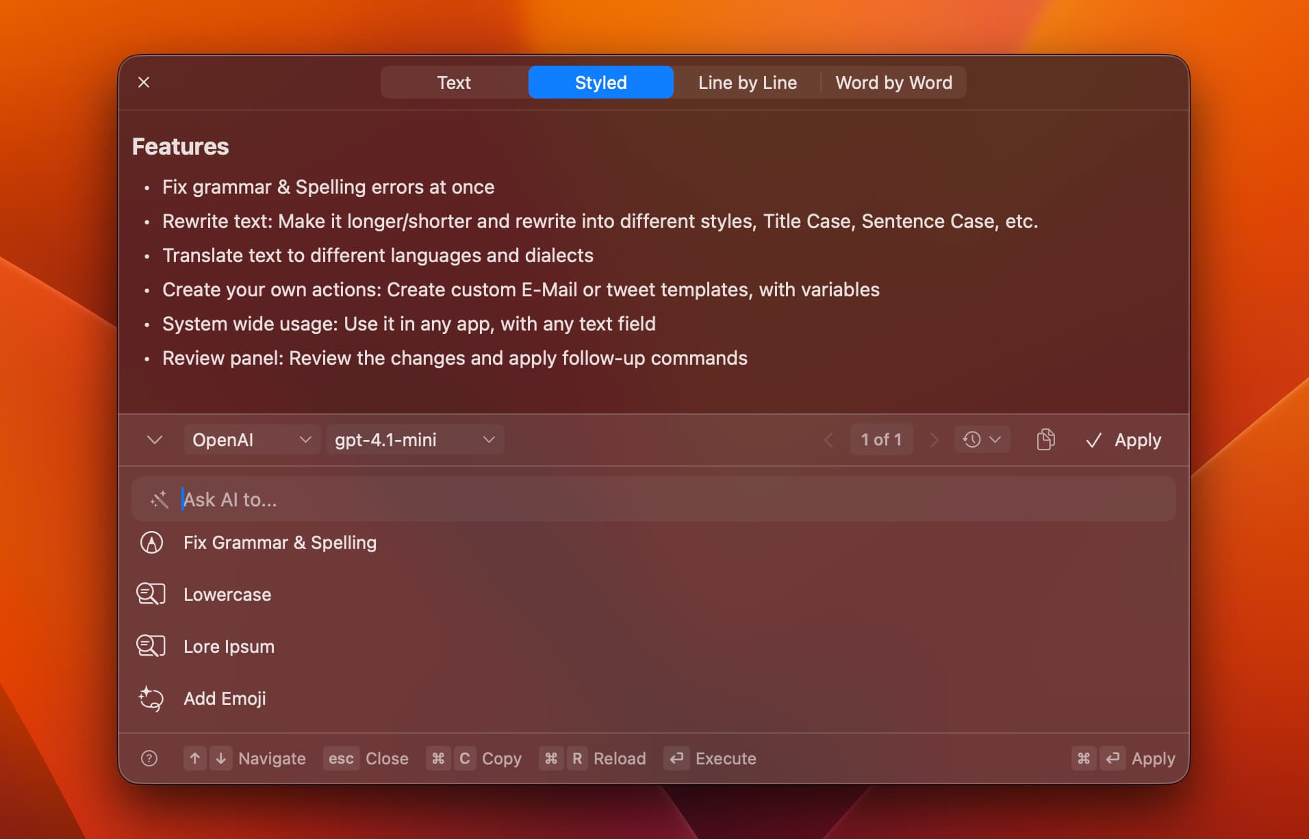 RewriteBar screenshot