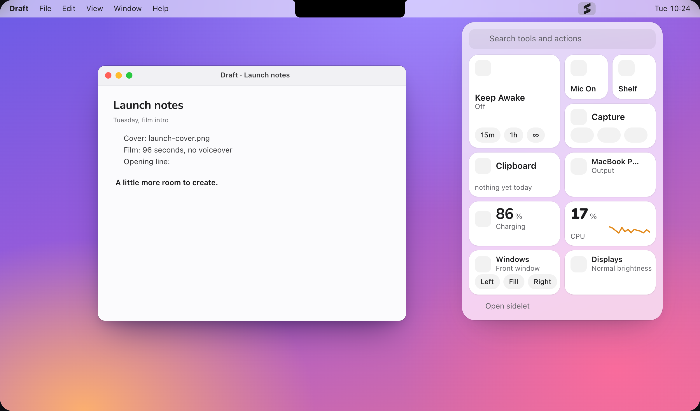 Sidelet screenshot