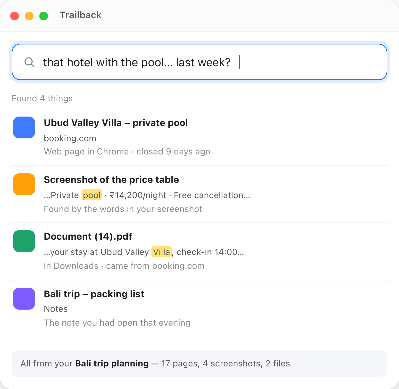 Trailback screenshot