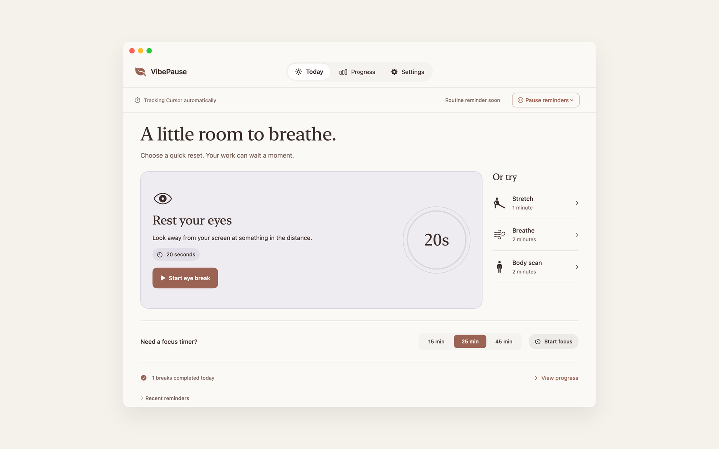VibePause screenshot